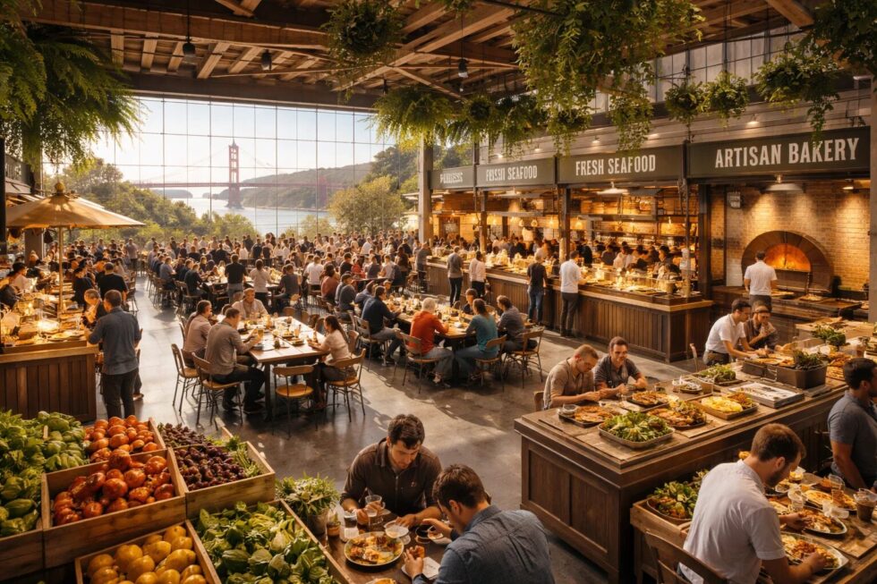 Explore the 2026 Mess Hall at the Presidio, San Francisco. Discover how this tech-driven food hall beats inflation, offers Michelin-tier food for less, and reshapes urban dining for travelers
