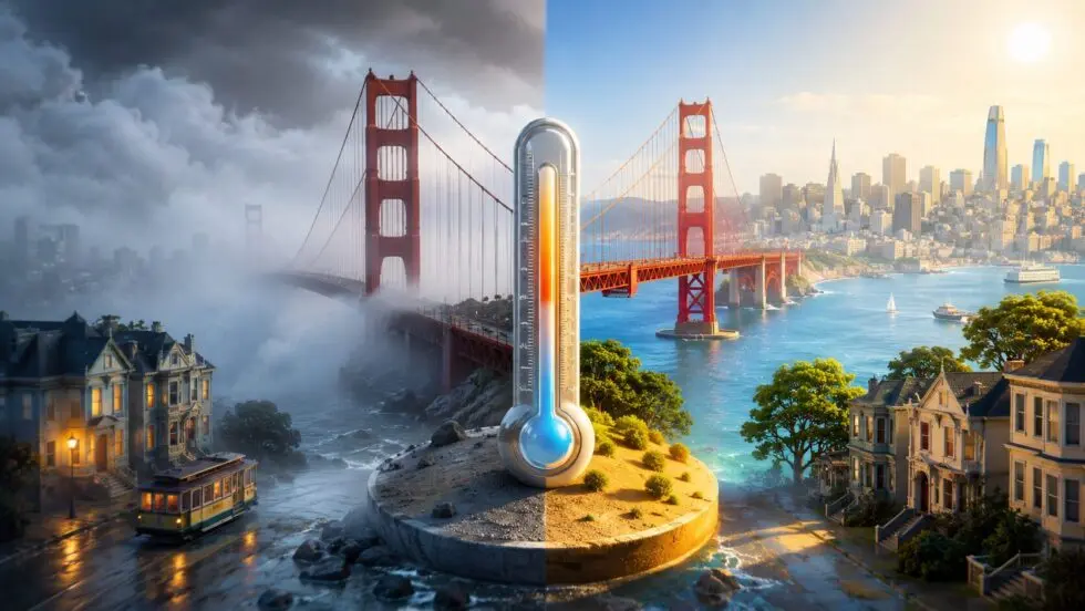 San Francisco weather June 2026 forecast: fog, wind, cold mornings, sunny afternoons, ocean temperatures, June Gloom, what to wear and how warm San Francisco really gets.