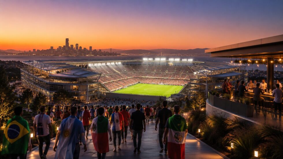 Levi’s Stadium in Santa Clara hosts four FIFA World Cup 2026 matchdays after June 16. Fixtures, kickoff times, bars, watch parties and Bay Area fan tips for June 19, 22, 25 and July 1.